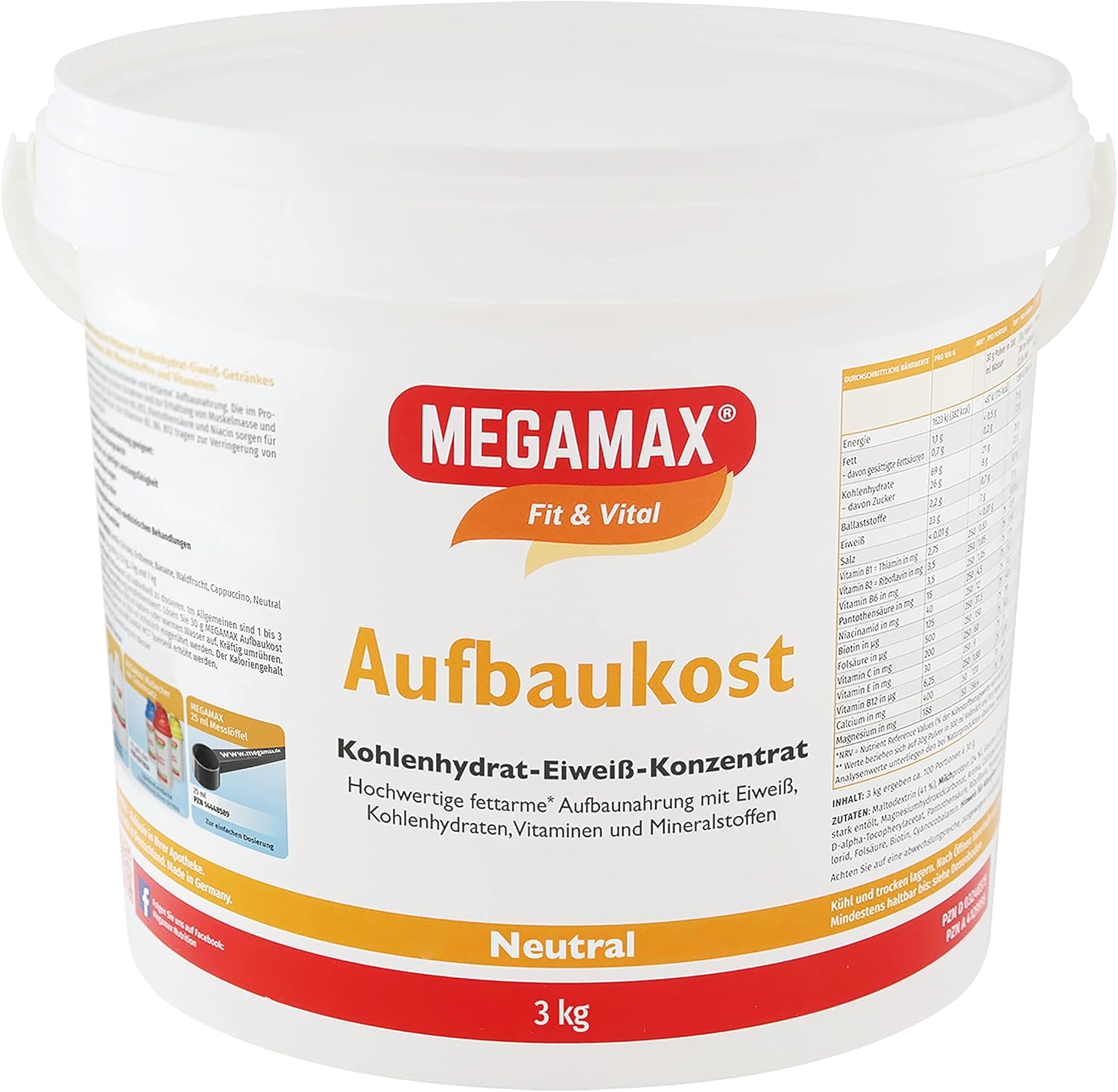 Megamax Aufbaukost 3 kg Neutral Ideal zur Kräftigung und bei ...